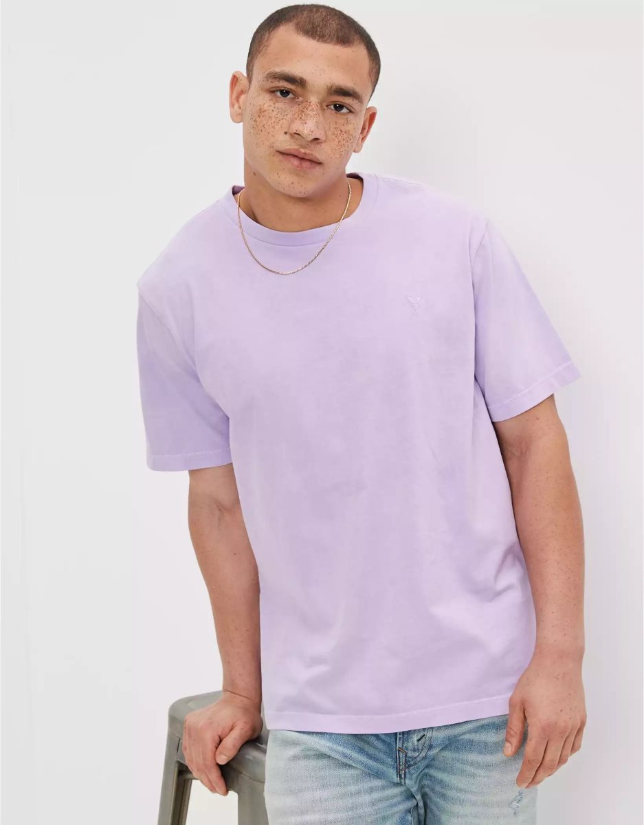 T Shirts American Eagle AE Super Soft Legend Violette Homme | KNG-63214056